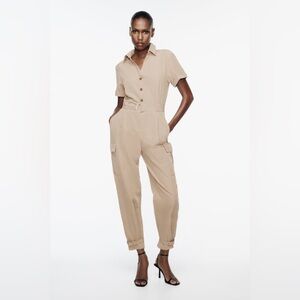 Zara Belted Cargo Jumpsuit NWT